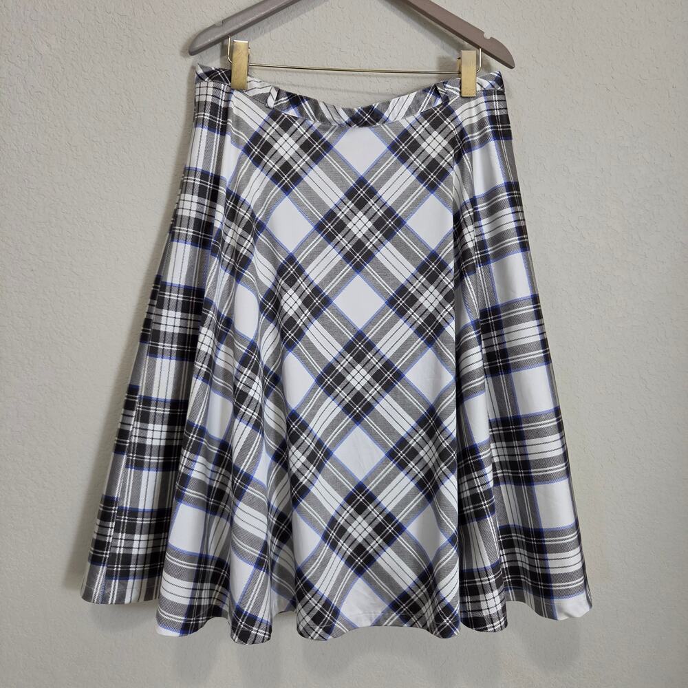 Bettie Page by Tatyana Skirt Womens XL 1X 16 18  Plaid A-Line Rockabilly Retro